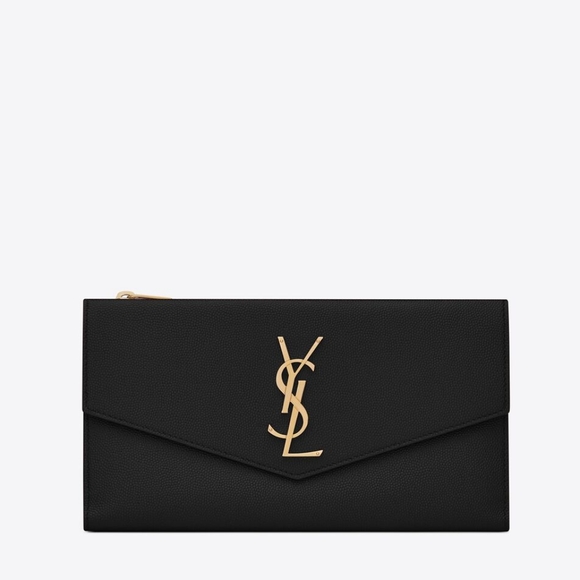 Rare & Authentic YSL Saint Laurent LARGE Uptown Glossy Leather Large Wallet - Picture 5 of 16